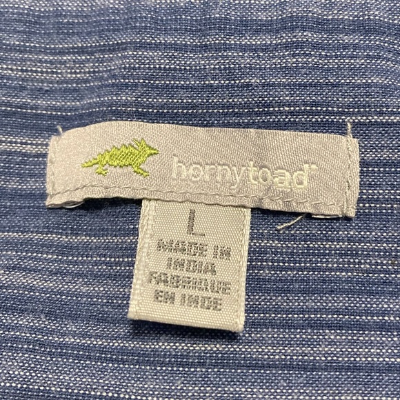 Horny Toad Organic Cotton Spaghetti Strap Dress w/ Pockets blue striped sz Large - Picture 4 of 8